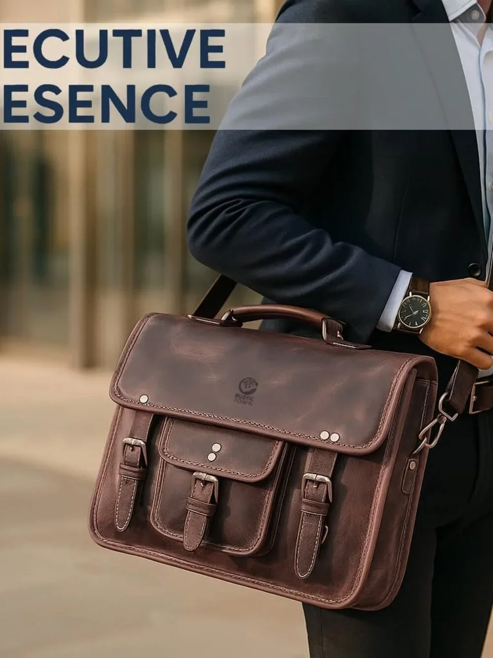 Men's Mulbery Genuine Leather Crossbody Adjustable Strap Messenger Hand Bag
